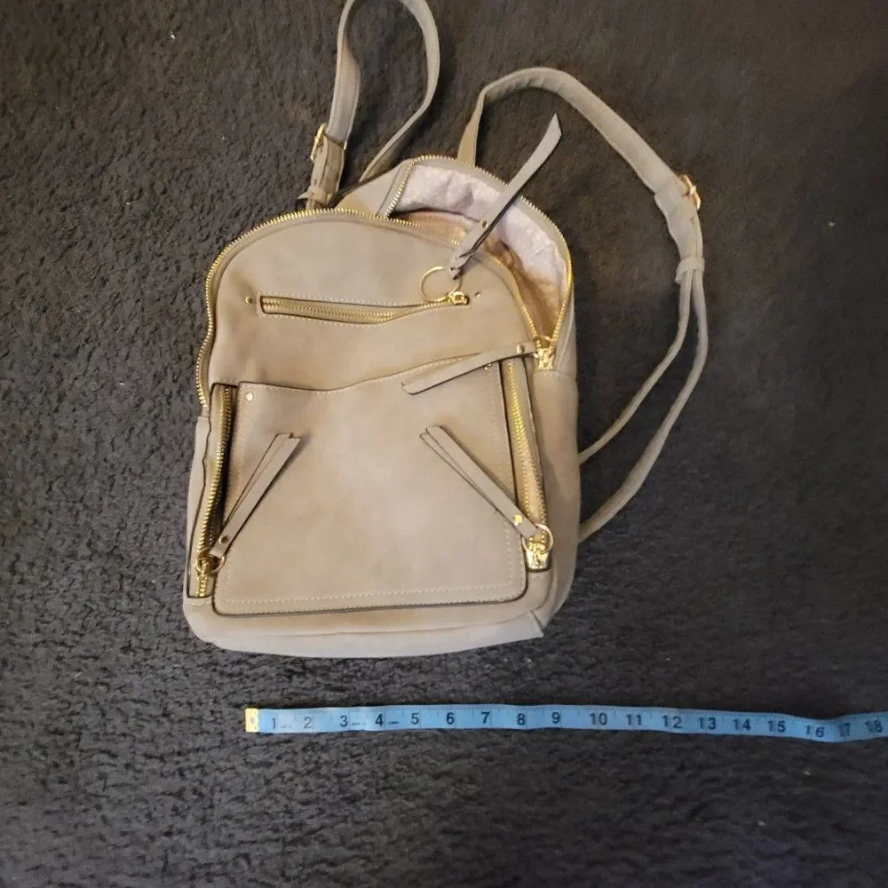Womens Grey Inner Pockets Backpack Bags & Handbags Size OS